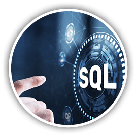 SQL Structured Query Language. Technology concept. Icon virtual screen.