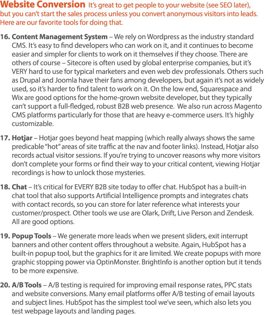 Website Conversion It s great to get people to your website (see SEO later), but you can t start the sales process un   