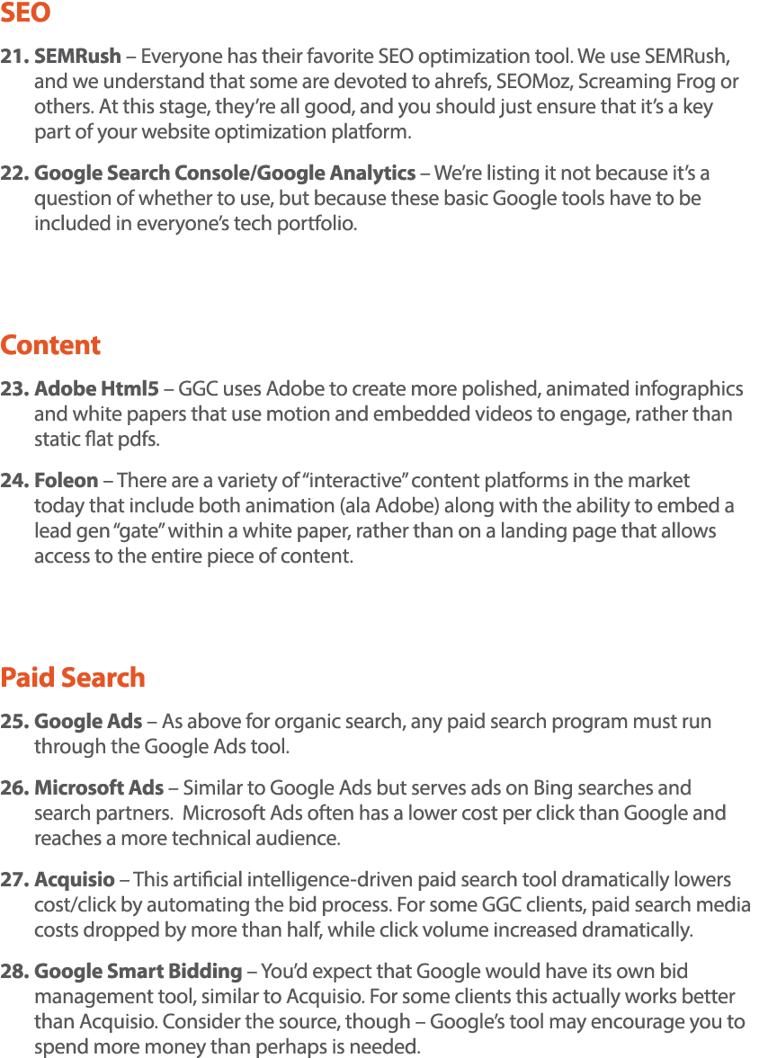 SEO 21  SEMRush   Everyone has their favorite SEO optimization tool  We use SEMRush,  and we understand that some are   