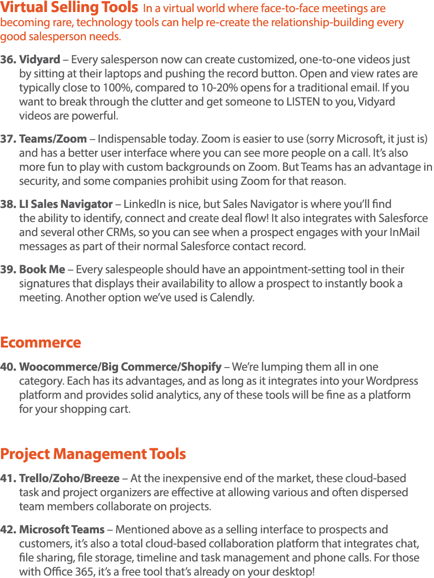 Virtual Selling Tools In a virtual world where face-to-face meetings are becoming rare, technology tools can help re-   