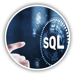 SQL Structured Query Language. Technology concept. Icon virtual screen.