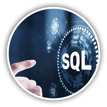 SQL Structured Query Language. Technology concept. Icon virtual screen.