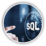 SQL Structured Query Language. Technology concept. Icon virtual screen.