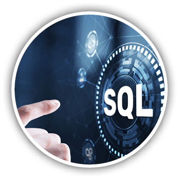 SQL Structured Query Language. Technology concept. Icon virtual screen.